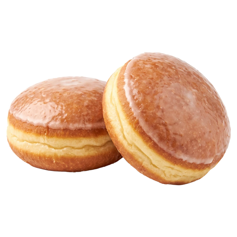 Dwa pączki z lukrową obwódką